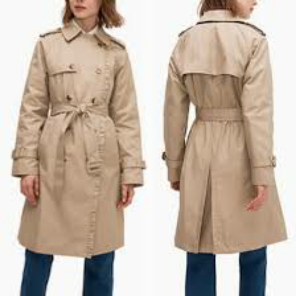 NWT Kate spade ruffle trim trench coat - Picture 4 of 16